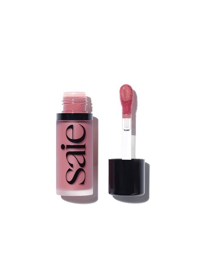 Saie Dew Blush - Lightweight Liquid Blush with a Blendable + Buildable Cream Finish - Dewy Cheek Tint with Doe Foot Wand Makeup Applicator - Mauve Blush - Chilly (.40 oz)