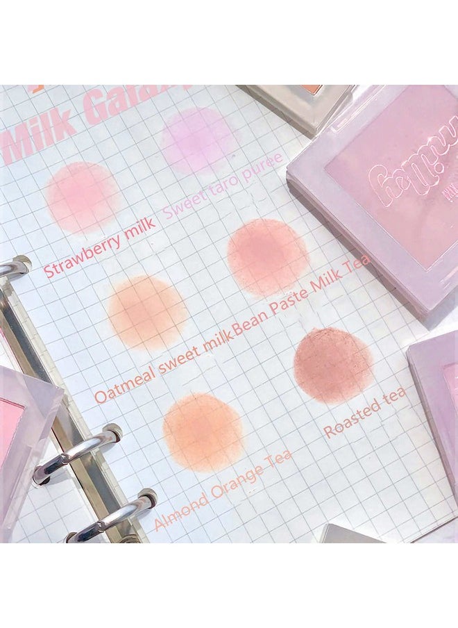 Blush Palette, Milk Galaxy Soft Mist Blush Monochrome Blush Palette Matte Vitality Nude Makeup Rouge Repair Blush Portable Daily Light Makeup Pink Tender Girl Beautiful Woman (Oat sweet milk)