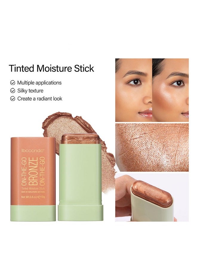 SWETIYOU Multi-Use Makeup Bronzer Stick, On the Go Glow Bronze Tinted Moisture Stick, Hydrating Solid Moisturizer with Bronze Tint, Natural Bronzed Glow, Blends Effortlessly, for Eyes, Lips & Cheeks