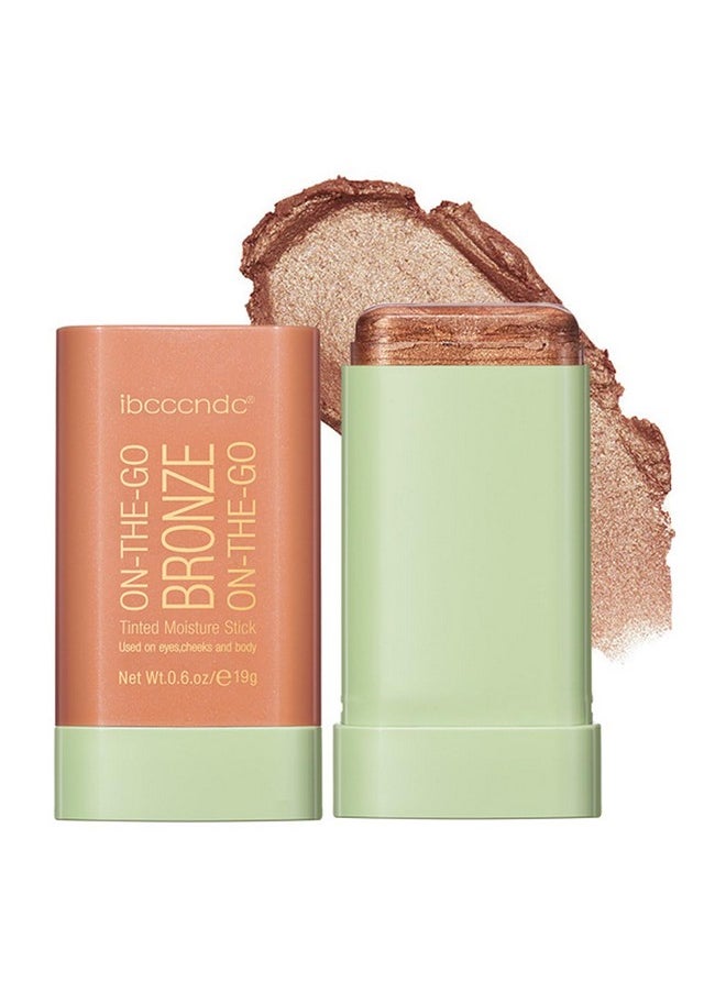 SWETIYOU Multi-Use Makeup Bronzer Stick, On the Go Glow Bronze Tinted Moisture Stick, Hydrating Solid Moisturizer with Bronze Tint, Natural Bronzed Glow, Blends Effortlessly, for Eyes, Lips & Cheeks
