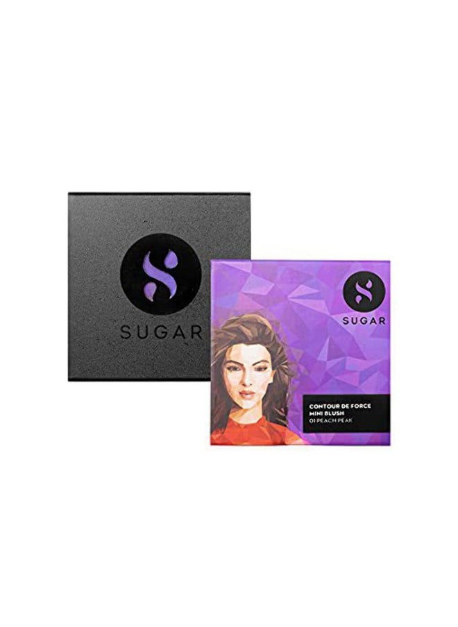 Sugar Cosmetics Contour De Force Mini Blush01 Peach Peak (Soft Peach Pink) Longlasting formula, Lightweight