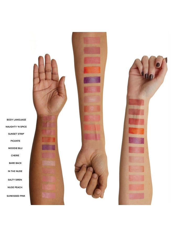 Nudestix Nudies Matte Cream Blush Stick 3-in-1 All Over Face Color - Blush Stick for Cheeks Eyes and Lips - Cream Blush for Cheeks w/Blending Brush (Naughty N' Spice)