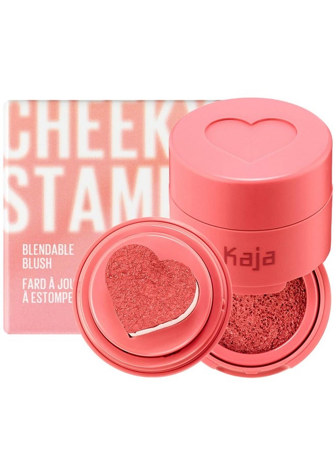 Kaja Blush - Cheeky Stamp | Gift, 7 Shades, Buildable & Blendable Shade with Heart-shaped Applicator, Coral Finish, 03 Bossy, Sweet Valentine's Day Gift, 0.17 Oz