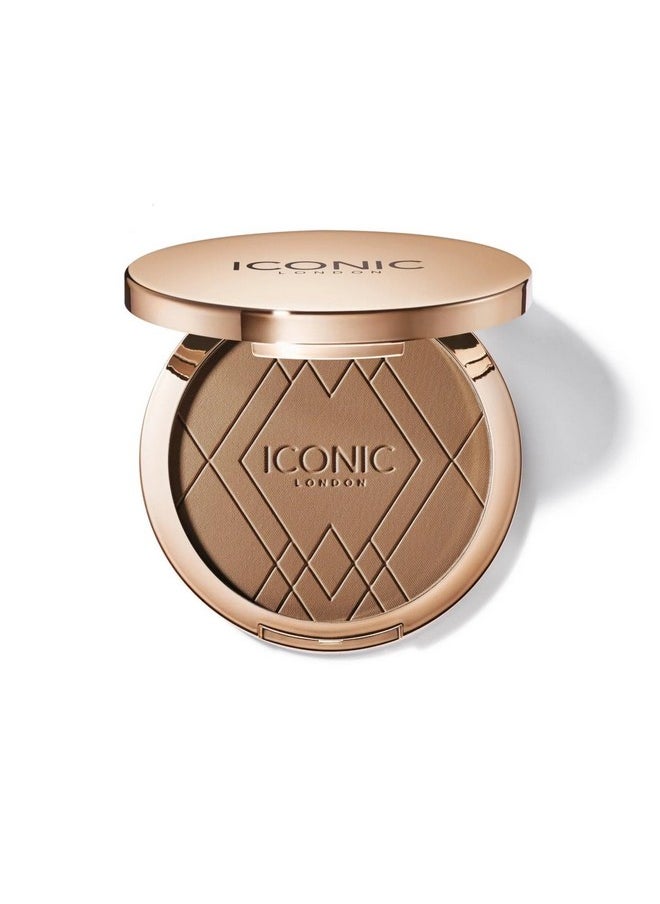 ICONIC LONDON Ultimate Bronzing Powder | Silky Powder, Flawless Matte Finish Bronzer Cruelty-Free, Vegan Makeup, (Warm Bronze) 0.59 oz