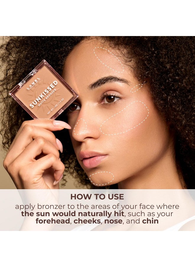 LAMEL Sunkissed Matte Bronzer Face Powder - Non-Shimmer, Long Lasting, Non-Greasy Bronzing Organic Makeup Formula - Matte Finish - Natural Tan Skin - N. 402-0.35oz.