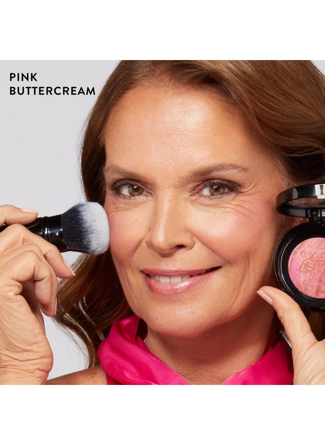 LAURA GELLER NEW YORK Baked Blush-n-Brighten Marbleized Blush for Cheeks - Pink Buttercream - Natural Finish - Buildable Color