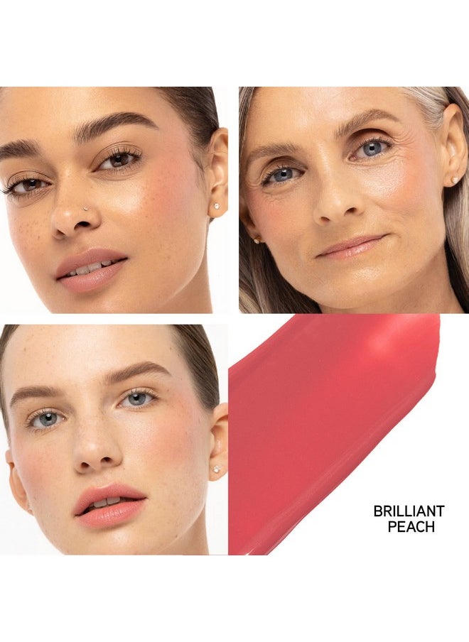 Physicians Formula Mineral Wear®Diamond Filler Cheek & Lip Color, Serum-to-Cream Multi-Use Liquid Blush Formula, Plumps & Smooths for Fuller Looking Cheeks & Lips, Monochromatic Look - Brilliant Peach