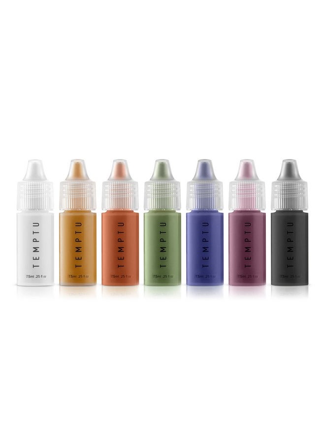 TEMPTU S/B Silicone-Based Shade Adjuster Starter Set: Long-Lasting, Highly-Pigmented Formula For Customizing S/B Foundation Shades | Includes 7 Primary Colors