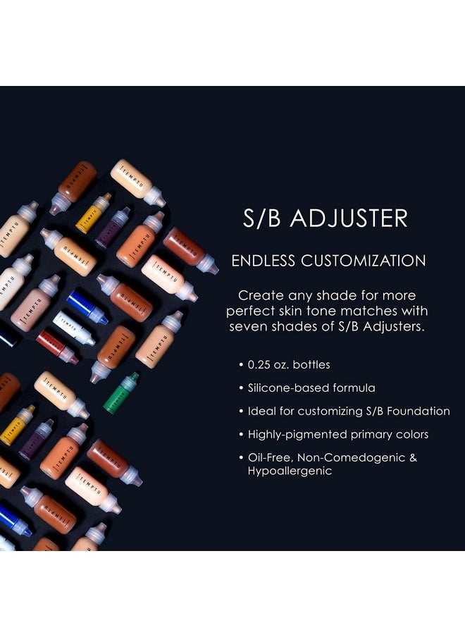 TEMPTU S/B Silicone-Based Shade Adjuster Starter Set: Long-Lasting, Highly-Pigmented Formula For Customizing S/B Foundation Shades | Includes 7 Primary Colors