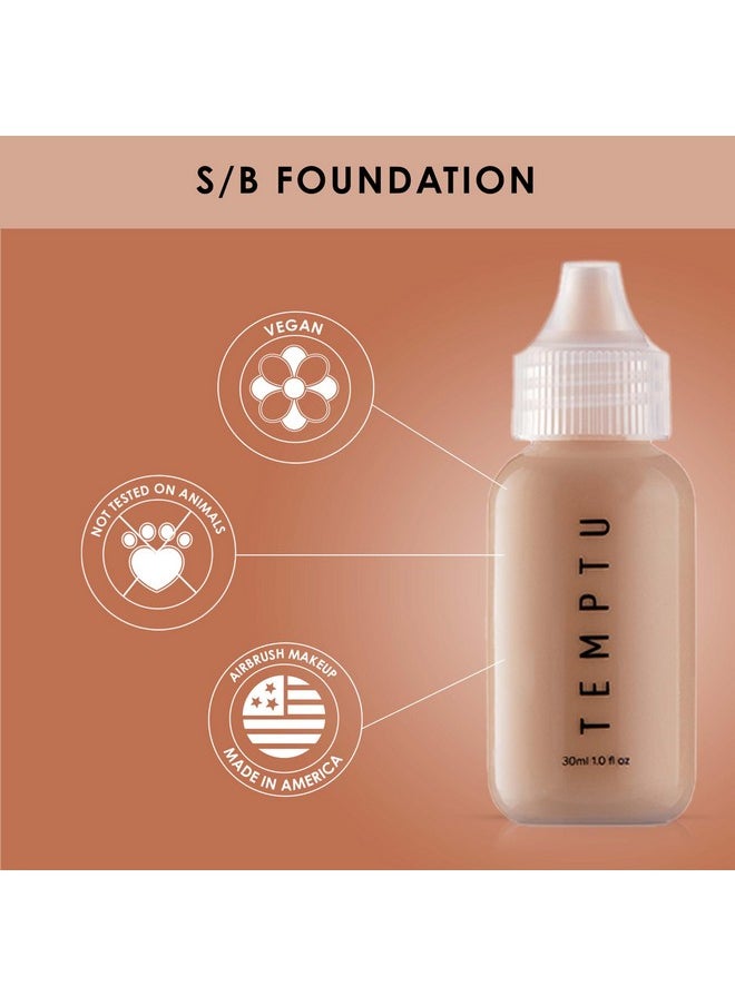 TEMPTU S/B Silicone-Based Airbrush Foundation: Professional Long-Wear Liquid Makeup, Sheer To Full Coverage For A Hydrated, Healthy-Looking Glow & Luminous, Dewy Finish On All Skin Types, 008 Clay, 1 Fl Oz