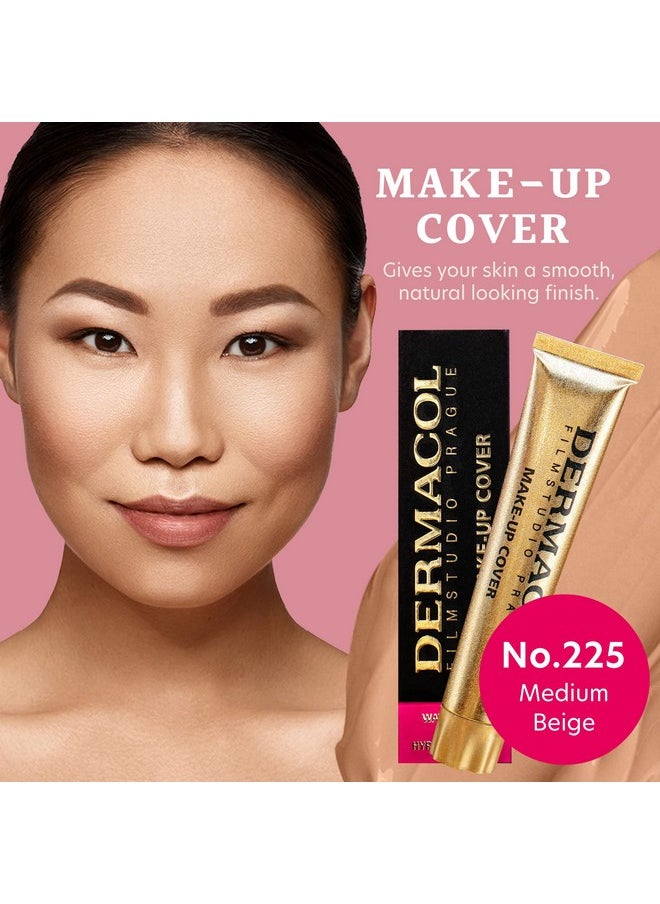 Dermacol - Full Coverage Foundation, Liquid Makeup Matte Foundation with SPF 30, Waterproof Foundation for Oily Skin, Acne, & Under Eye Bags, Long-Lasting Makeup Products, 30g, Shade 225