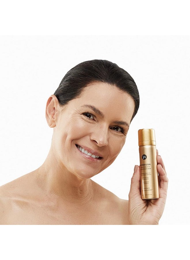 Jerome Alexander Airbrush Foundation Ultra Hydrating, Spray Foundation Makeup with 2x the Active Ingredients, Ultra-Light, Buildable, Full Coverage Formula (Light Medium)