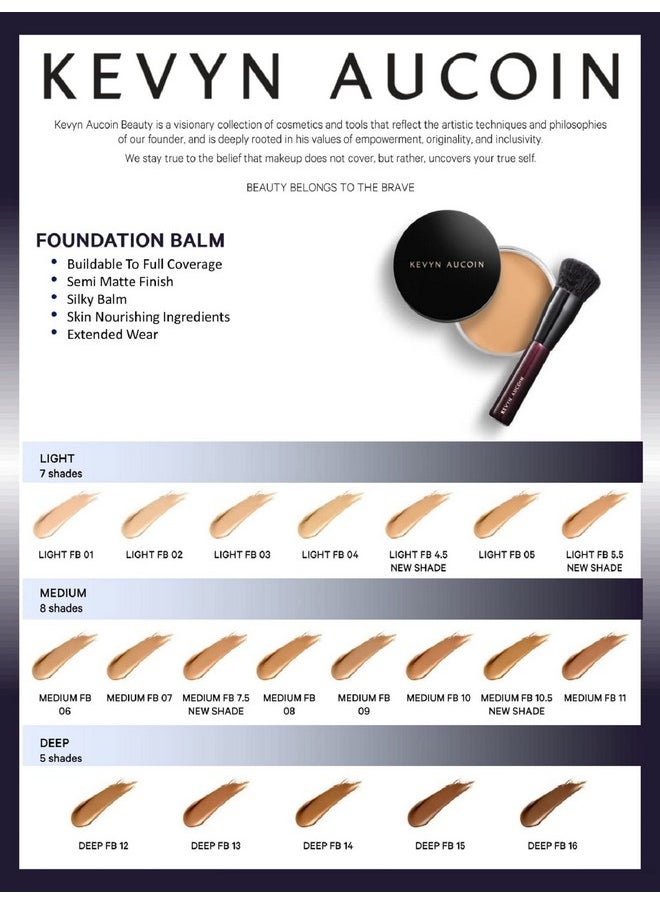 Kevyn Aucoin Foundation Balm, FB 11 (Medium) shade + brush: Light diffusing. Full coverage, buildable, blends, blurs, corrects, evens out complexion, and hydrates. All skin types. Makeup artist go to.