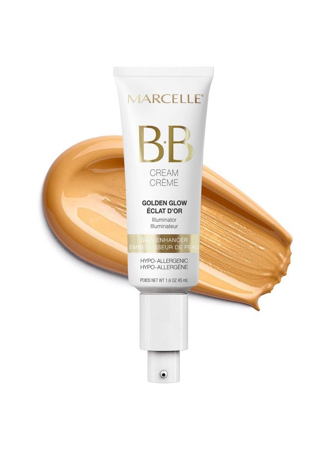 Marcelle BB Cream Golden Glow, Universal Shade, Tinted Moisturizer, Skin Enhancer, Illuminator, Beauty Balm, Non-Comedogenic, Paraben-Free, Oil-Free, Hypoallergenic, Cruelty-Free, 1.5 fl oz