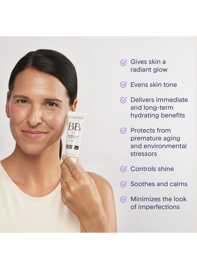 Marcelle BB Cream Golden Glow, Universal Shade, Tinted Moisturizer, Skin Enhancer, Illuminator, Beauty Balm, Non-Comedogenic, Paraben-Free, Oil-Free, Hypoallergenic, Cruelty-Free, 1.5 fl oz