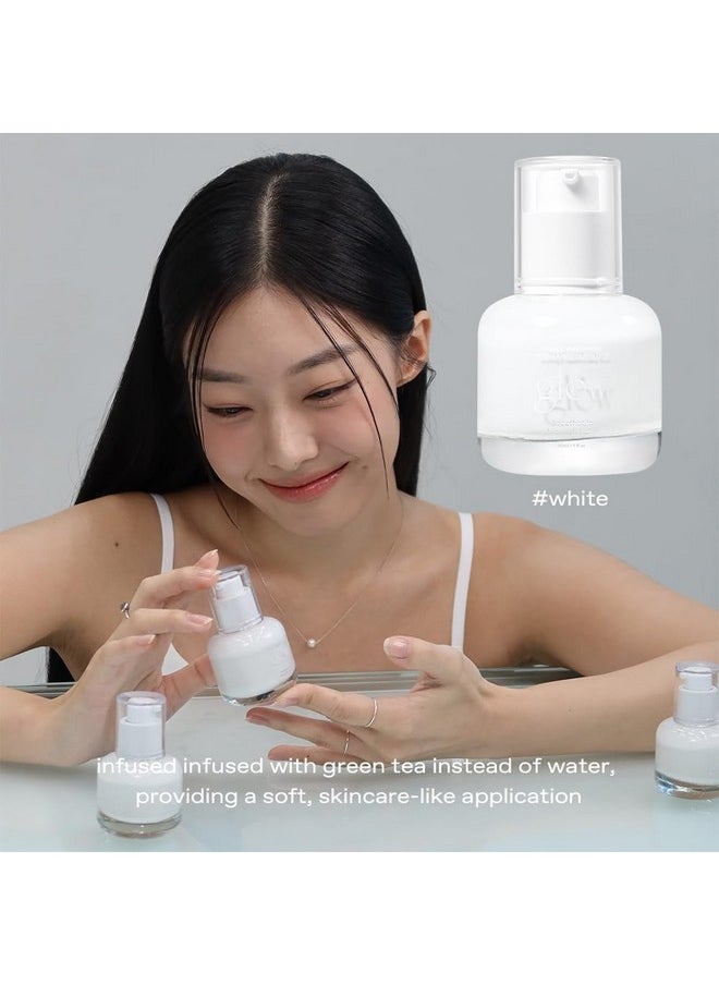 glow breathable blemish balm #white : lightweight & hydrating, skincare-like, medium-coverage bb cream infused with green tea water, 1 fl oz