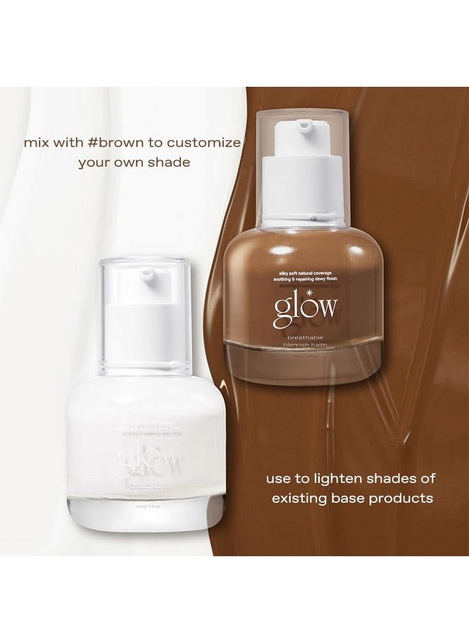 glow breathable blemish balm #white : lightweight & hydrating, skincare-like, medium-coverage bb cream infused with green tea water, 1 fl oz