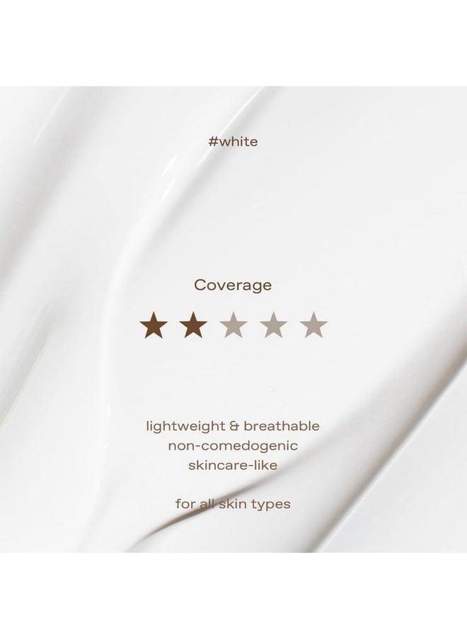 glow breathable blemish balm #white : lightweight & hydrating, skincare-like, medium-coverage bb cream infused with green tea water, 1 fl oz