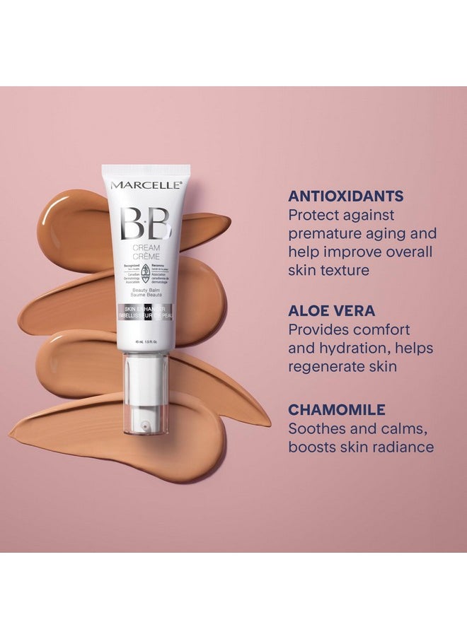 Marcelle BB Cream Beauty Balm, Light to Medium, Tinted Moisturizer, Skin Enhancer, Lightweight, Hydrating, Hypoallergenic, Non-Comedogenic, Fragrance-Free, Paraben-Free, Oil-Free, Cruelty-Free, 45 mL