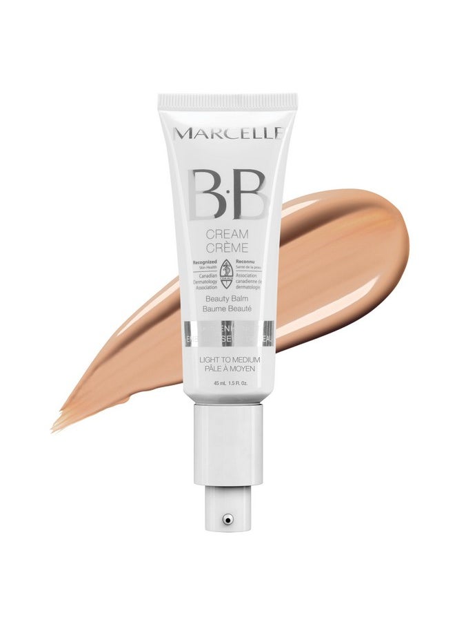 Marcelle BB Cream Beauty Balm, Light to Medium, Tinted Moisturizer, Skin Enhancer, Lightweight, Hydrating, Hypoallergenic, Non-Comedogenic, Fragrance-Free, Paraben-Free, Oil-Free, Cruelty-Free, 45 mL