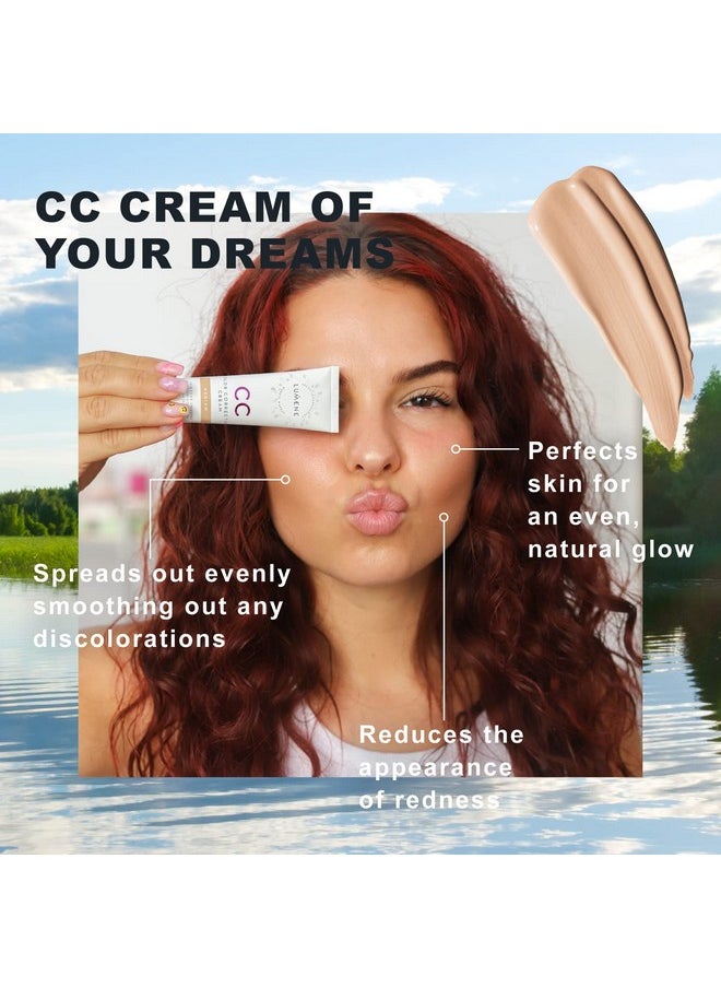 Lumene Color Correcting CC Cream - Lightweight Foundation - Medium Coverage - Redness Reducing Face Makeup for a Glowing Complexion - Vegan Formula + Suitable for All Skin Types - Medium (1 fl oz)
