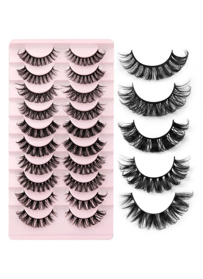 Eyelashes Russian Volume Strip Lashes 5 Styles Mixed Natural Wispy D Curly Mink False Eyelashes Look Like Extensions 10 Pairs by Yawamica