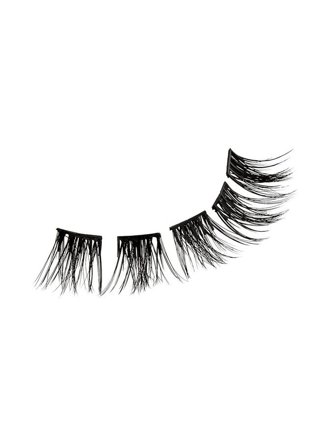 imPRESS Falsies Self Adhesive Eyelashes Eyelash Clusters Kit, 12mm-14mm Glam Volume Lashes, Black, No Glue Needed, Invisible Band, 24 Hours | 20 Clusters & Ergonomic Non-Stick Applicator - Spiky