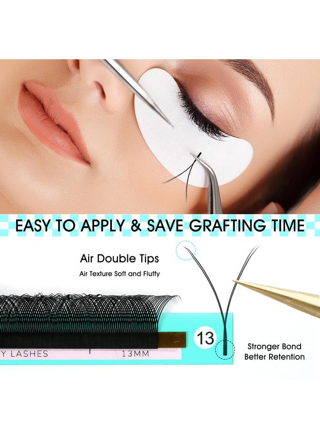 VAVALASH Y Lash Extensions C Curl 0.05mm 8-15mm Mix Tray Easy Premade Volume 4D Fans Eyelash Extension YY Type Natural Volume Lashes Extension Soft Matte Black Lashes (YY-0.05-C-8-15mm)
