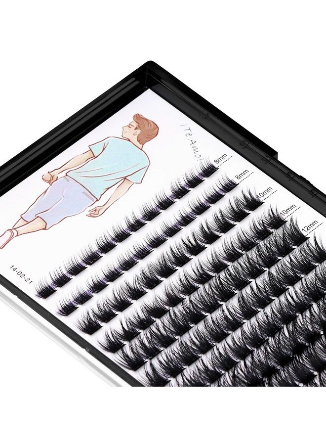 Dedila 120 Clusters Mixed 8-10-12-14mm/10-12-14-16mm Individual False Eyelashes Dramatic Look Wide Stem Natual Long Volume Eye Lashes Extensions Beauty Tools (Mixed 8-10-12-14mm)