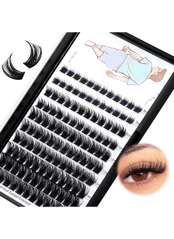 Dedila 120 Clusters Mixed 8-10-12-14mm/10-12-14-16mm Individual False Eyelashes Dramatic Look Wide Stem Natual Long Volume Eye Lashes Extensions Beauty Tools (Mixed 8-10-12-14mm)