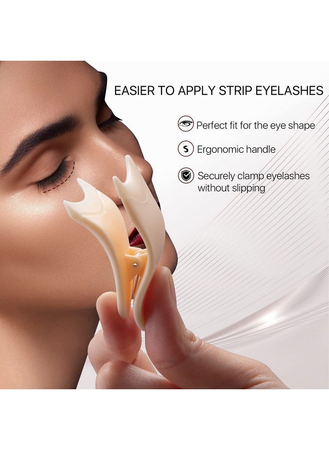 Miuffue Eyelash Applicator Tool 35mm Width Lash Applicator Clip, 1PCS Eyelash Tweezers for False Lashes,White