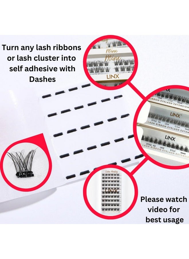 Dashes for self Adhesive Lashes | Lash Glue | 150 Dashes | Turn Any Lash Clusters Into Self Adhesive Lashes with Dashes | Linx (Clear)