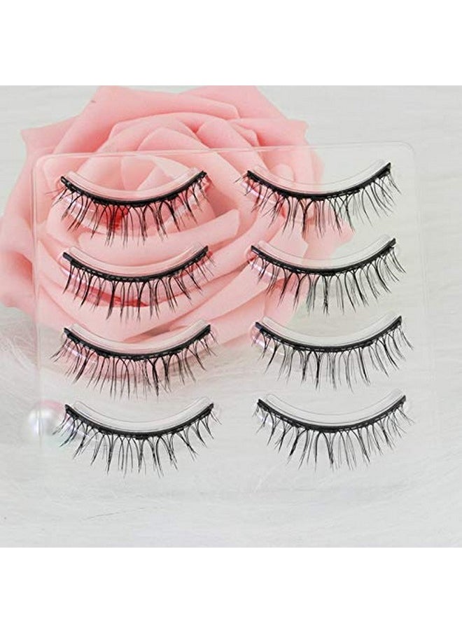 Dorisue Magnetic eyelashes natural look Short lashes Hight Quality face eyelashes Pack of 4 eyelashes pack E3 Magnetic lashes Black
