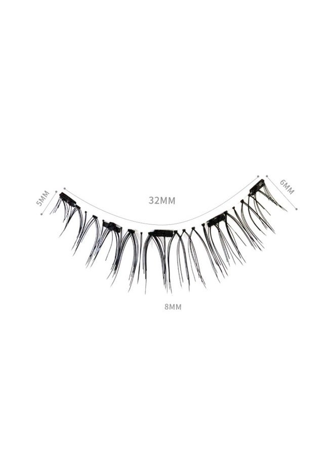 Dorisue Magnetic eyelashes natural look Short lashes Hight Quality face eyelashes Pack of 4 eyelashes pack E3 Magnetic lashes Black