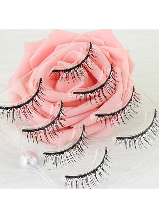 Dorisue Magnetic eyelashes natural look Short lashes Hight Quality face eyelashes Pack of 4 eyelashes pack E3 Magnetic lashes Black