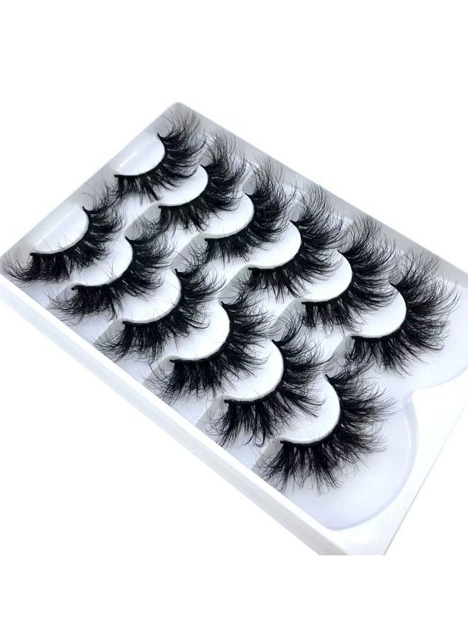 HBZGTLAD 6 Pairs False Eyelashes Cat-Eye Fluffy Faux Mink Lashes 8D Wispy Lashes Dramatic Long Thick Volume Fake Eye Lash(SR-03)