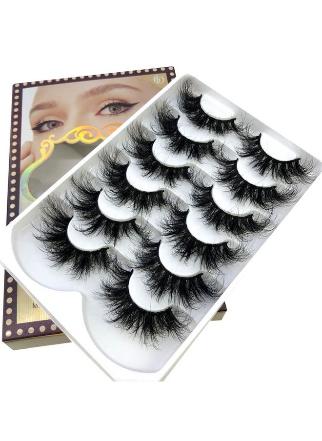 HBZGTLAD 6 Pairs False Eyelashes Cat-Eye Fluffy Faux Mink Lashes 8D Wispy Lashes Dramatic Long Thick Volume Fake Eye Lash(SR-03)