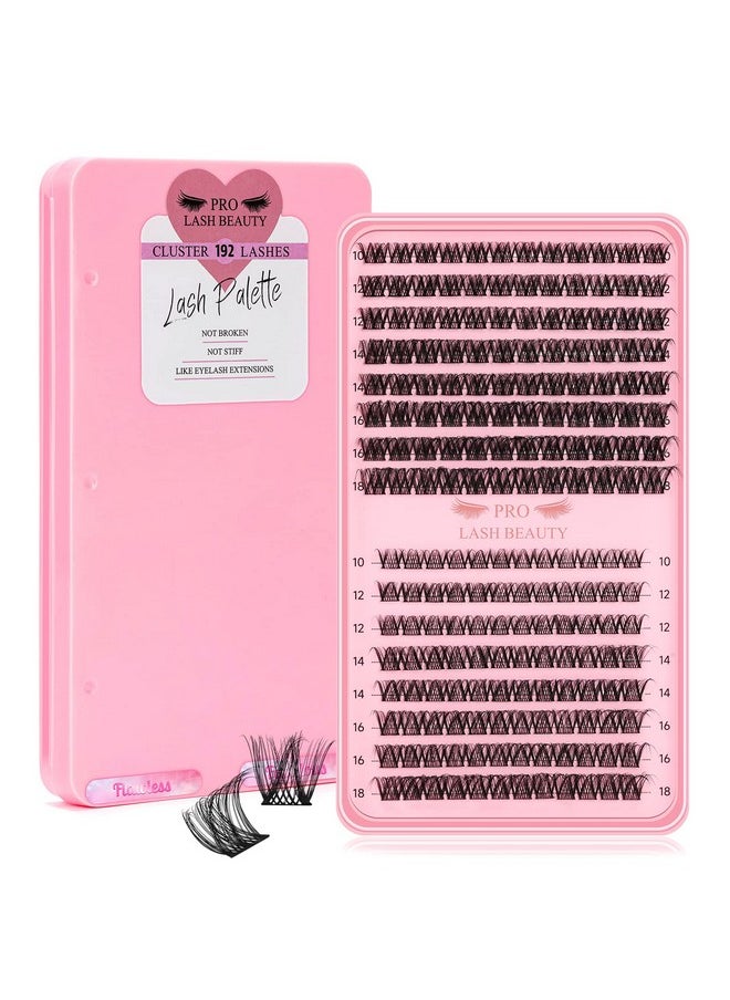 192 Pcs Lash Clusters 2 Styles Mixed Cluster Lashes DIY Eyelash Extensions Eyelash Cluster Extension DIY Individual Lashes Super Thin Band Soft and Easy to Wear (Flawless+Fabulous,D-Mix)