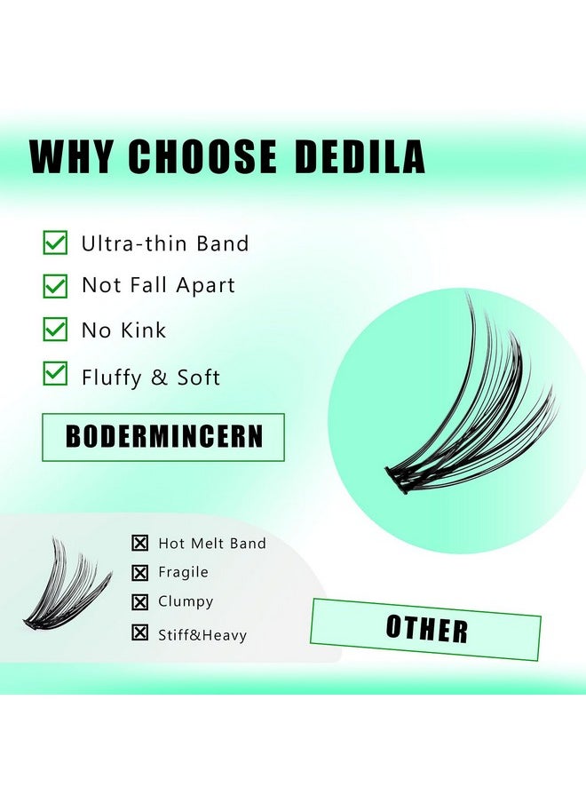 Dedila Large Tray-20Roots Thickness 0.07mm Mixed 8-10-12-14mm/ 9-11-13-15mm /12-14-16mm Black Soft and Light Individual False Eyelashes Dramatic Look Makeup Volume Eye Lashes Cluster (12-14-16MM)
