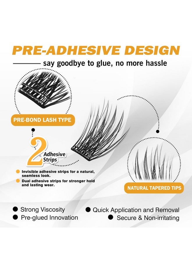 EASITENSION 156 PCS Self Adhesive Eyelashes Clusters Kit Lash Clusters DIY Eyelashes Pre Glued Reusable No Glue Needed No Remover No residue