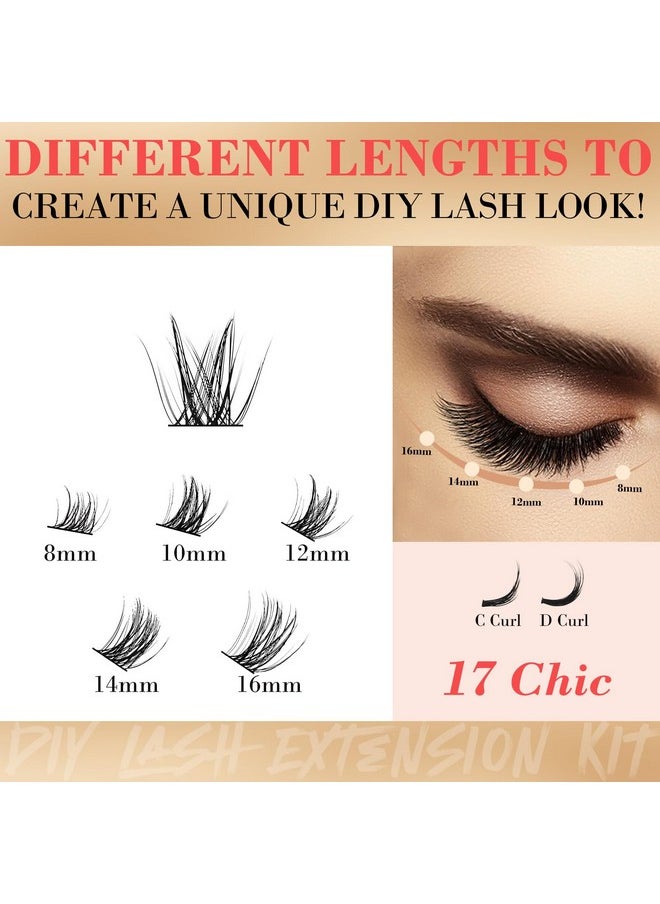 Miuffue Cluster Eyelash Extensions 180 PCS Cluster Lashes Wispy DIY Individual Lashes Cluster Super Thin Band Eyelash Clusters Soft Mink False Eyelashes Mixed Tray(C-8-16mix)