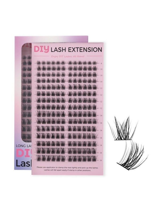 Miuffue Cluster Eyelash Extensions 180 PCS Cluster Lashes Wispy DIY Individual Lashes Cluster Super Thin Band Eyelash Clusters Soft Mink False Eyelashes Mixed Tray(C-8-16mix)