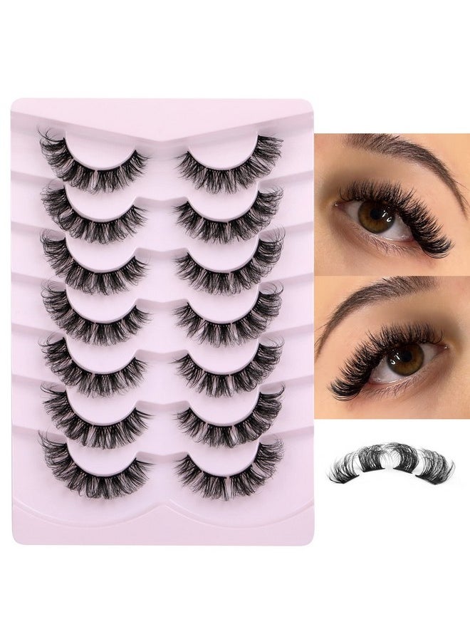 Natural Cluster Lashes Extensions Wispy Natural Look False Eyelashes Individual Lashes 3D Strips Eyelash Extensions DIY Lashes 7 Pairs Multipack