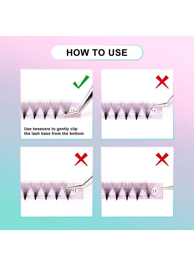 Eyelash Extensions 3D 4D 5D 6D 8D 9D 10D Thickness 0.07/0.1 C/D Curl Eyelashes Middle Stem Premade Fans Russian Volume Lash Extensions Supplies (Middle Stem 14D-0.07-D-8-15mm)