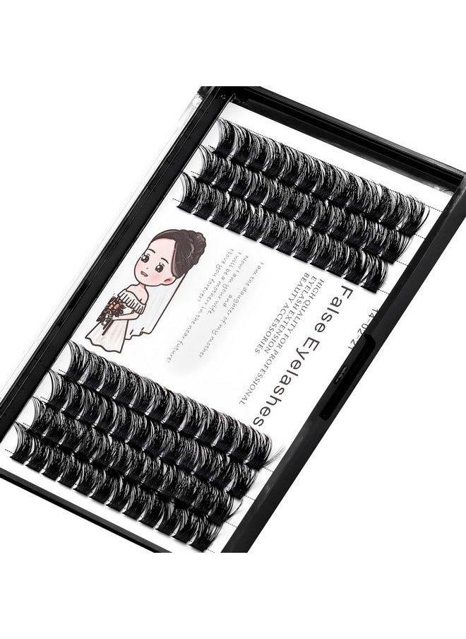 Bodermincer 84 Clusters Large Pack D Curl Volume Lashes Set Wide Cluster False Eyelash DIY Eyelash Extension Individual Lash Girl Women Home Eyelash Extension (14mm)