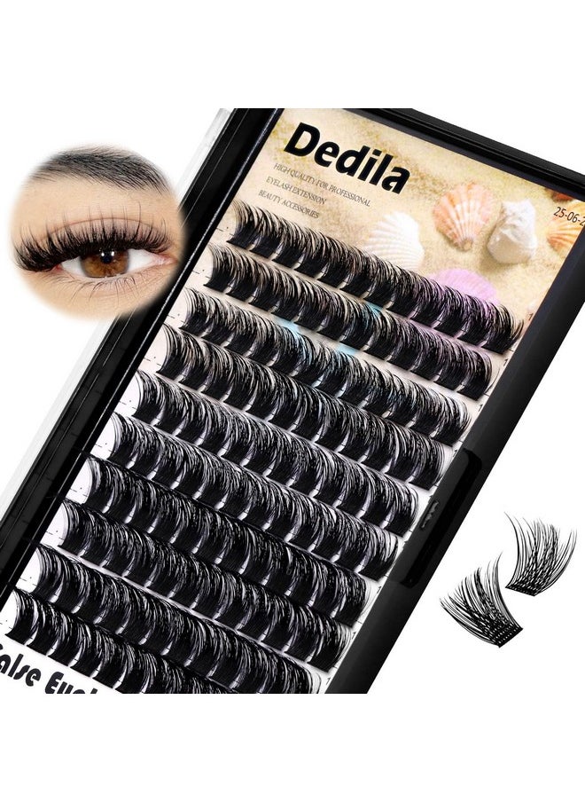 Dedila 120 Pcs Handmade D Curl Makeup Clusters Eye lashes Extensions Mixed 10-12-14-16mm/12-14-16mm/14-16-18mm D Curl Soft and Lightweight Individual false eyelashes Wide Stem (Mixed 12-14-16mm)