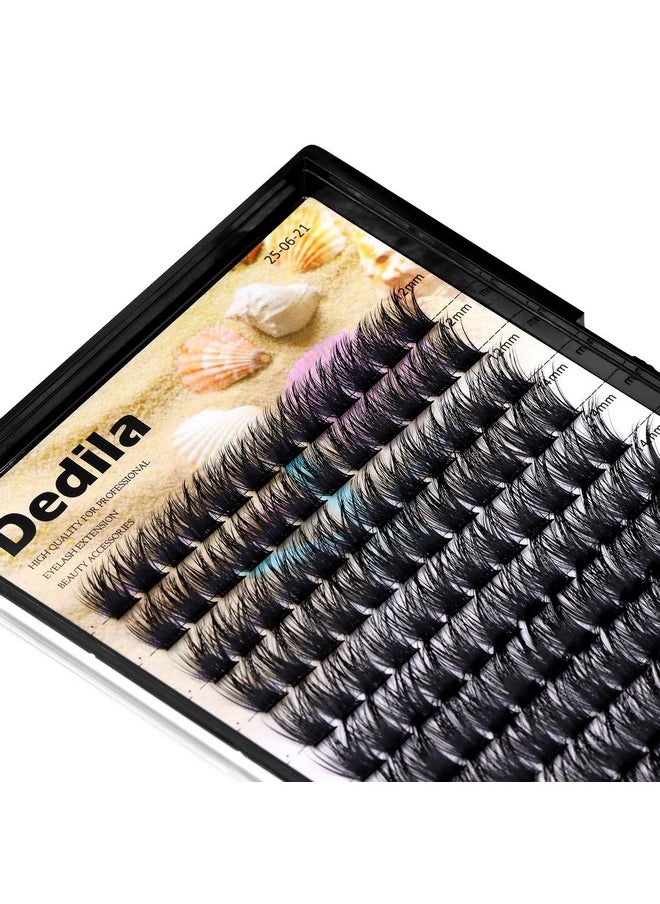 Dedila 120 Pcs Handmade D Curl Makeup Clusters Eye lashes Extensions Mixed 10-12-14-16mm/12-14-16mm/14-16-18mm D Curl Soft and Lightweight Individual false eyelashes Wide Stem (Mixed 12-14-16mm)