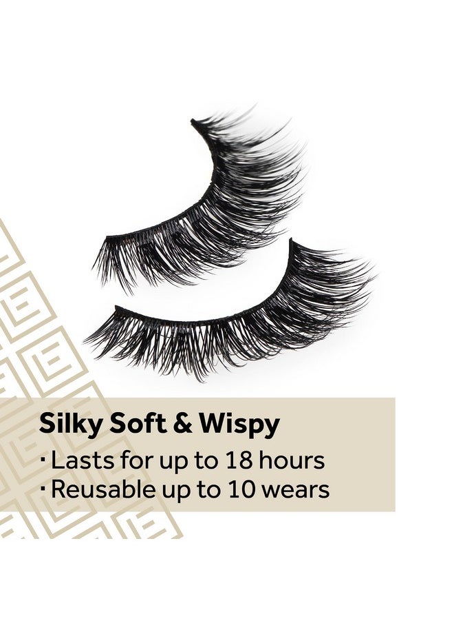 Eylure Luxe Silk Marquise Reusable Eyelashes, Adhesive Included, 1 Pair