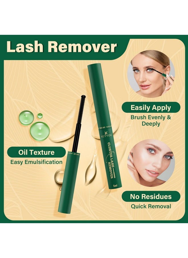 KEYYOU DIY Lash Extension Kit 280pcs Soft Lash Clusters 60D+80D D Curl Easy to Apply with Lash Bond and Seal Lash Applicator Lash Remover Eyelash Extension Kit at Home(RMkit-60D80D-D-10-18mix)