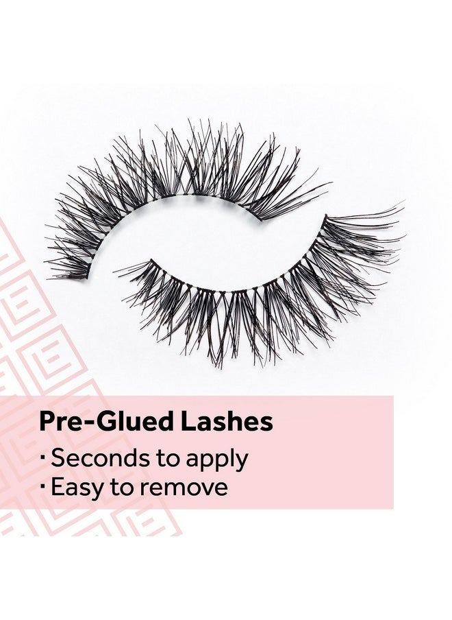 Eylure Press On Pre-Glued False Eyelashes, Wispy Light Texture Lash, No.117, 1 Pair